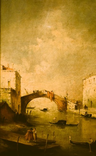 Tableaux et dessins Tableaux XIXe siècle - Venise, le Canal des Mendiants - école vénitienne du XIXe siècle